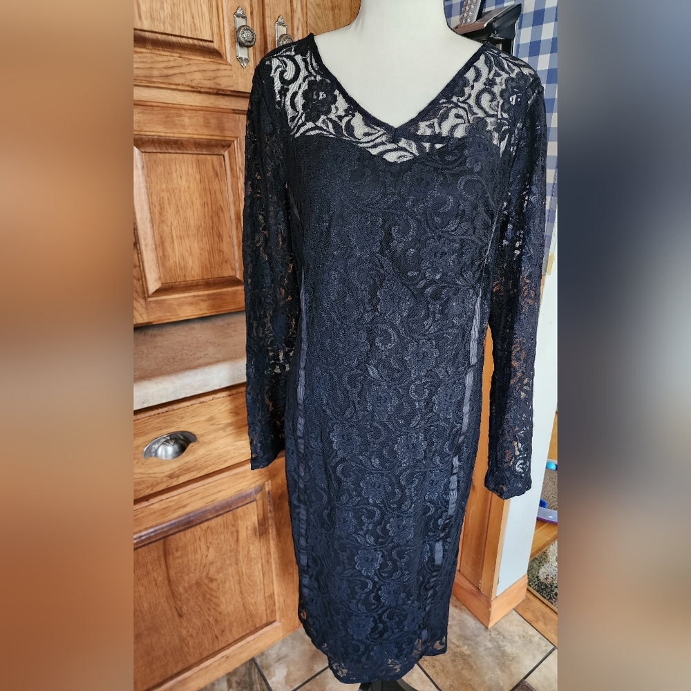 Lane Bryant Womens Black Lace Dress Size 18 NWT
